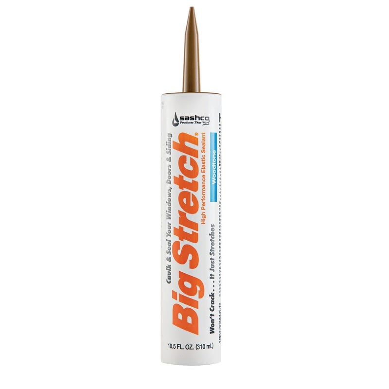 Sashco - 10018 Big Stretch Acrylic Latex High Performance Caulking Sealant, 10.5 oz Cartridge, Woodtone - Image 1